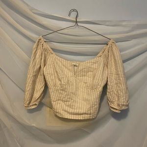 Abercrombie & Fitch Off-The-Shoulder Gingham Top